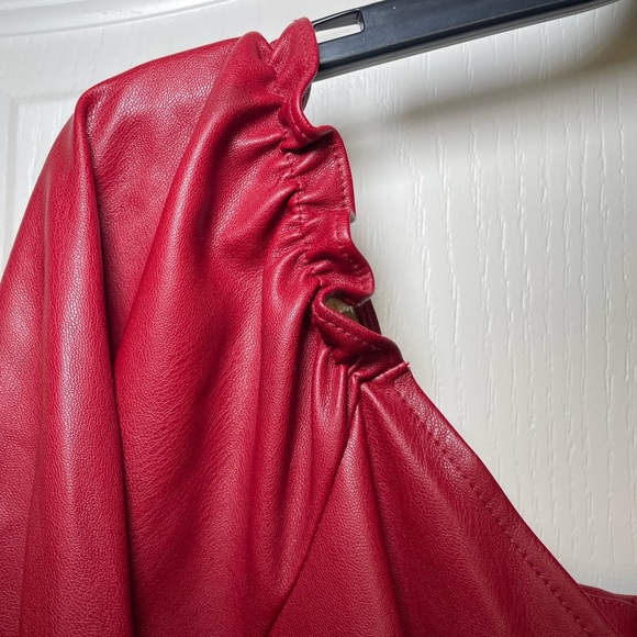 Kendall & Kylie maroon vegan leather mini dress sz 4/6 - Picture 4 of 11